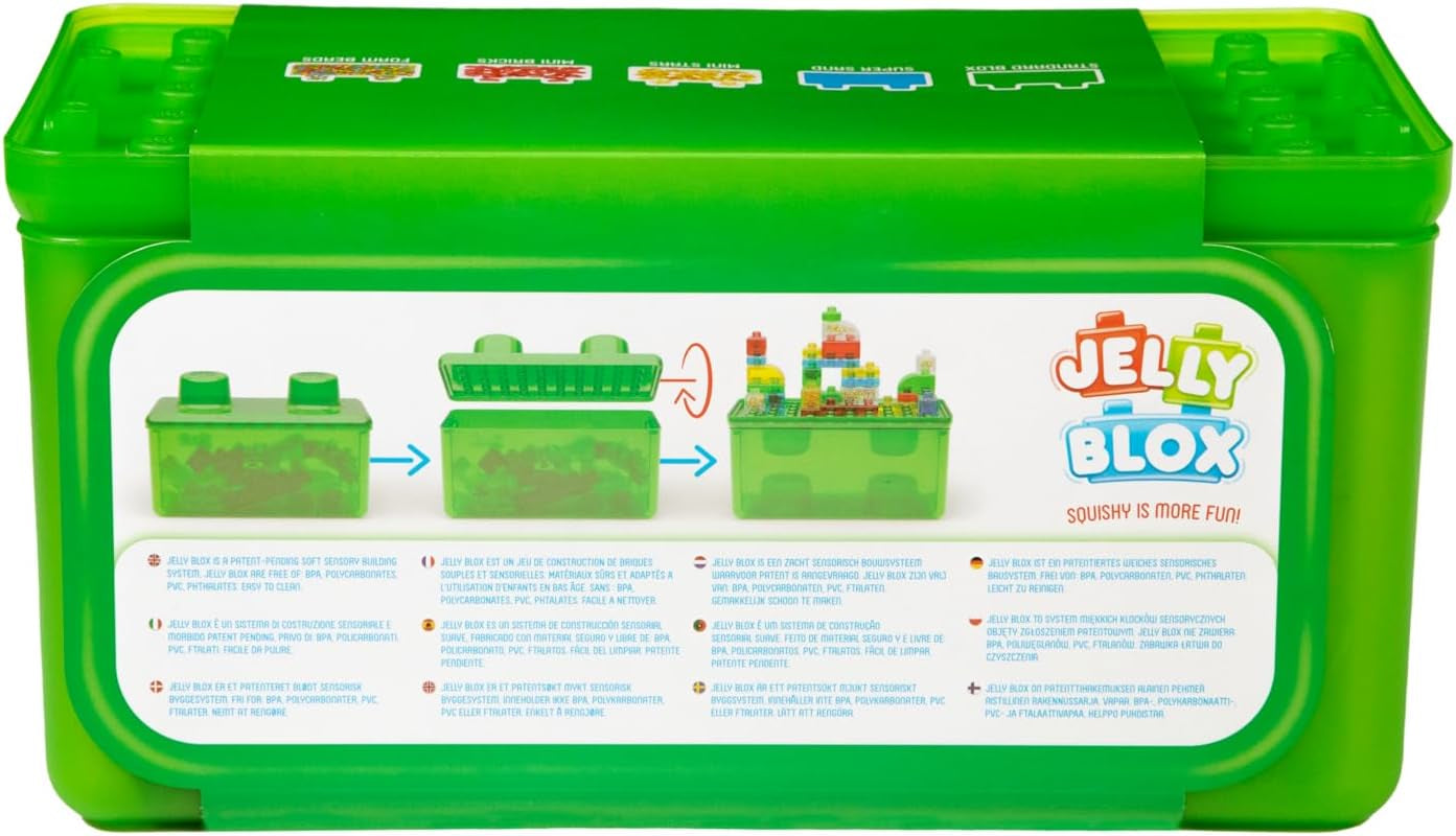 Jelly Blox Stash 'N Stack 2-In-1 Storage Case Including 30 Blocks