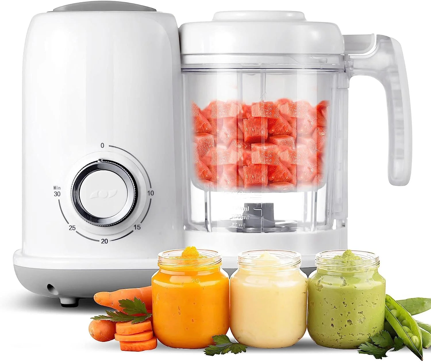 Baby Food Maker Baby Food Processor Puree Blender Multi-Function Steamer Grinder Blender, Baby Food Warmer Mills Machine, Constant Temperature 24H, Auto Cooking & Grinding