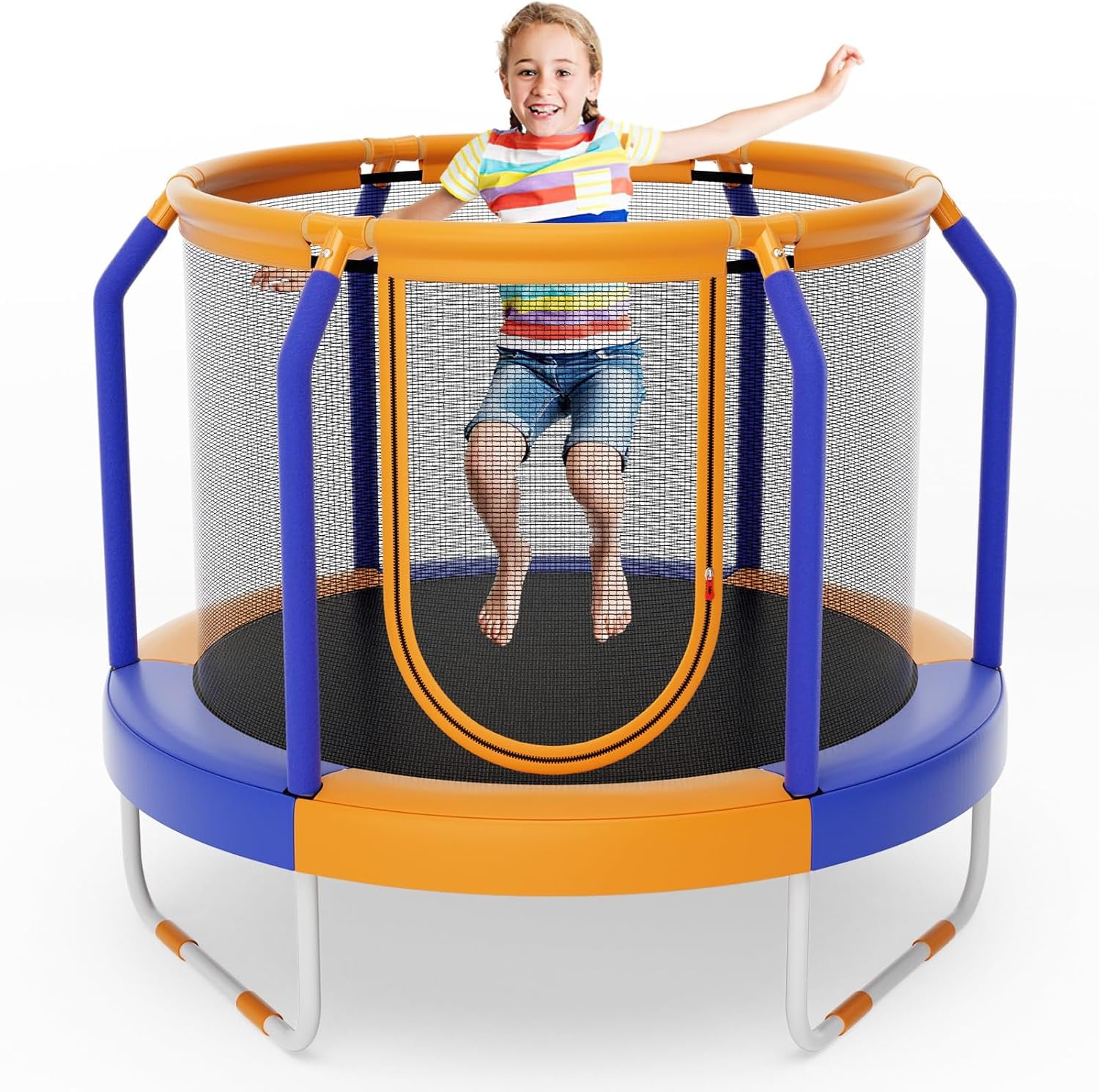 48" Trampoline for Kids, Toddler Trampoline with Safety Enclosure Net, Max Load 265 Lbs, Outdoor Mini Trampoline with Net for Kids, Indoor Small Trampoline Gifts for Boys Girls Aged 3-6