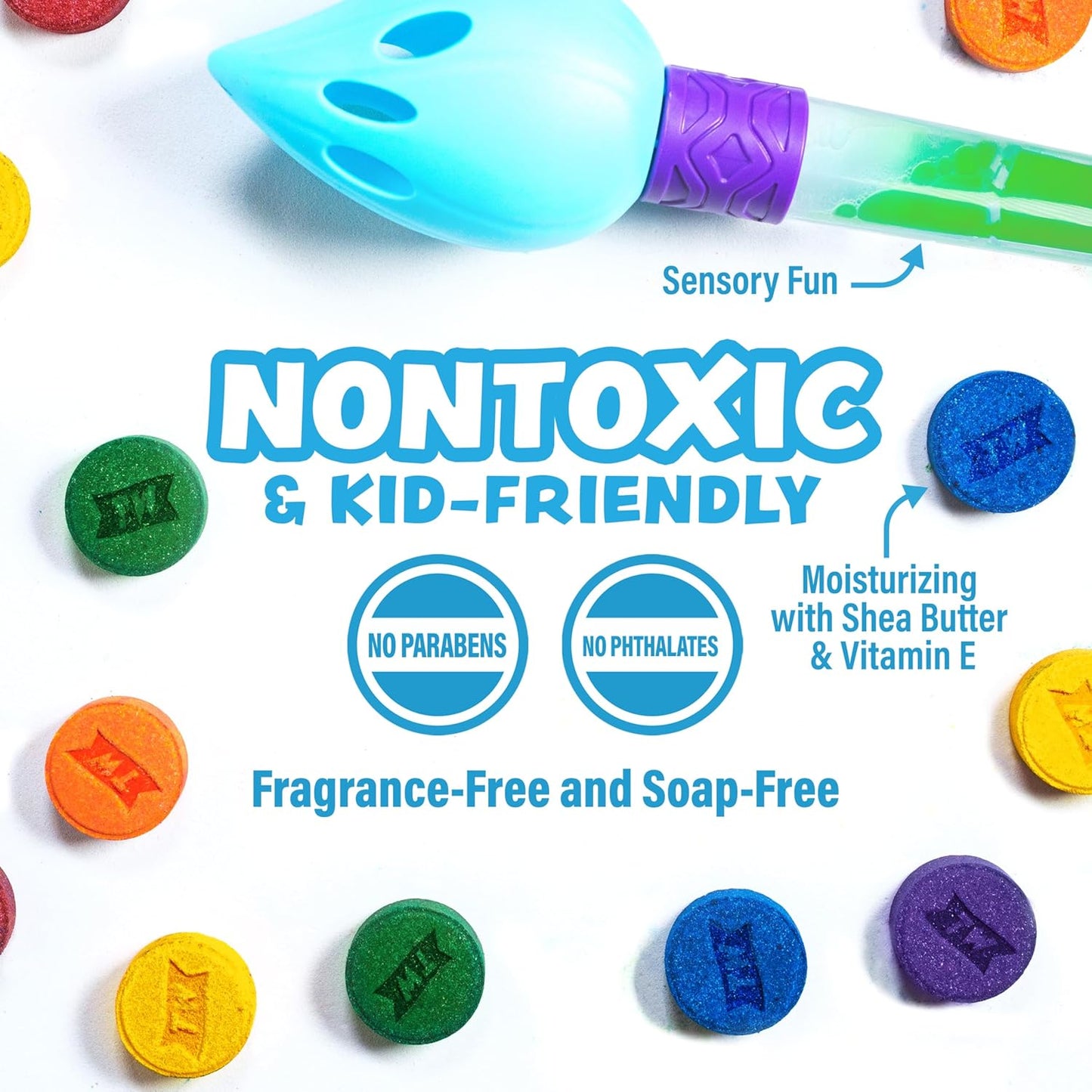 ® Bath Color Brush™ Kids Bath Bomb Set, Nontoxic & Fragrance-Free