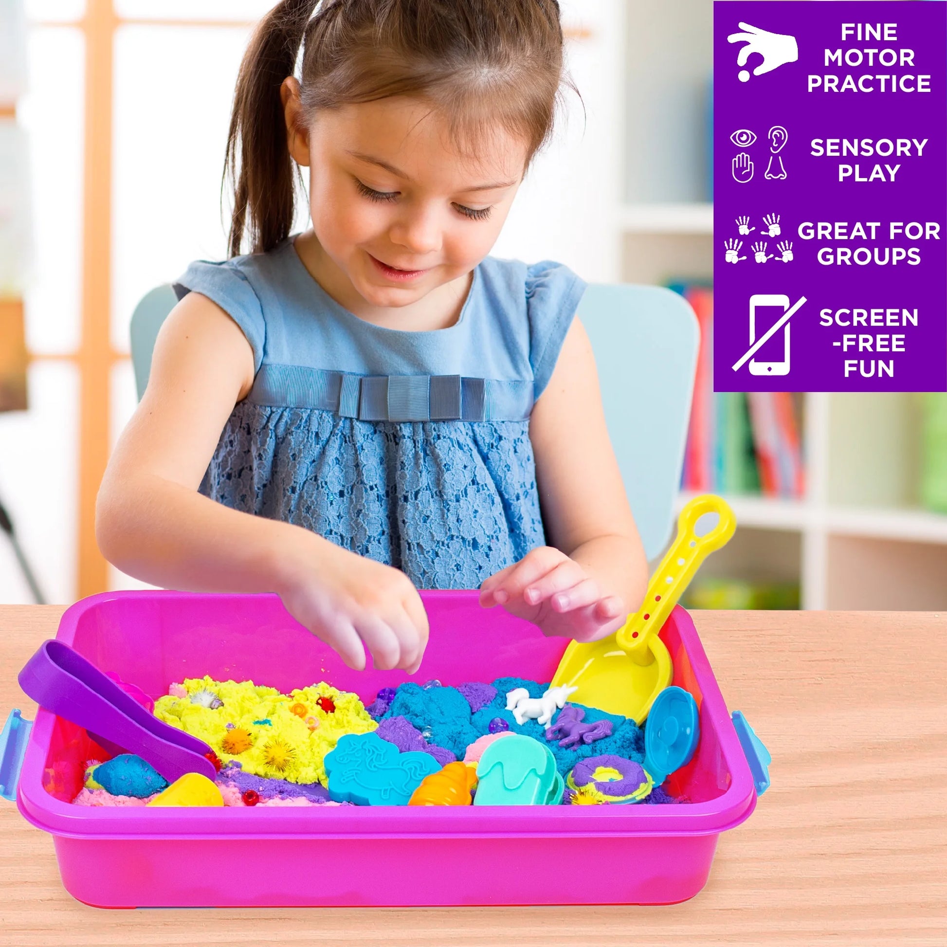 ! Explore + Create Unicorn Sensory Bin, Boys and Girls, Child, Ages 3+