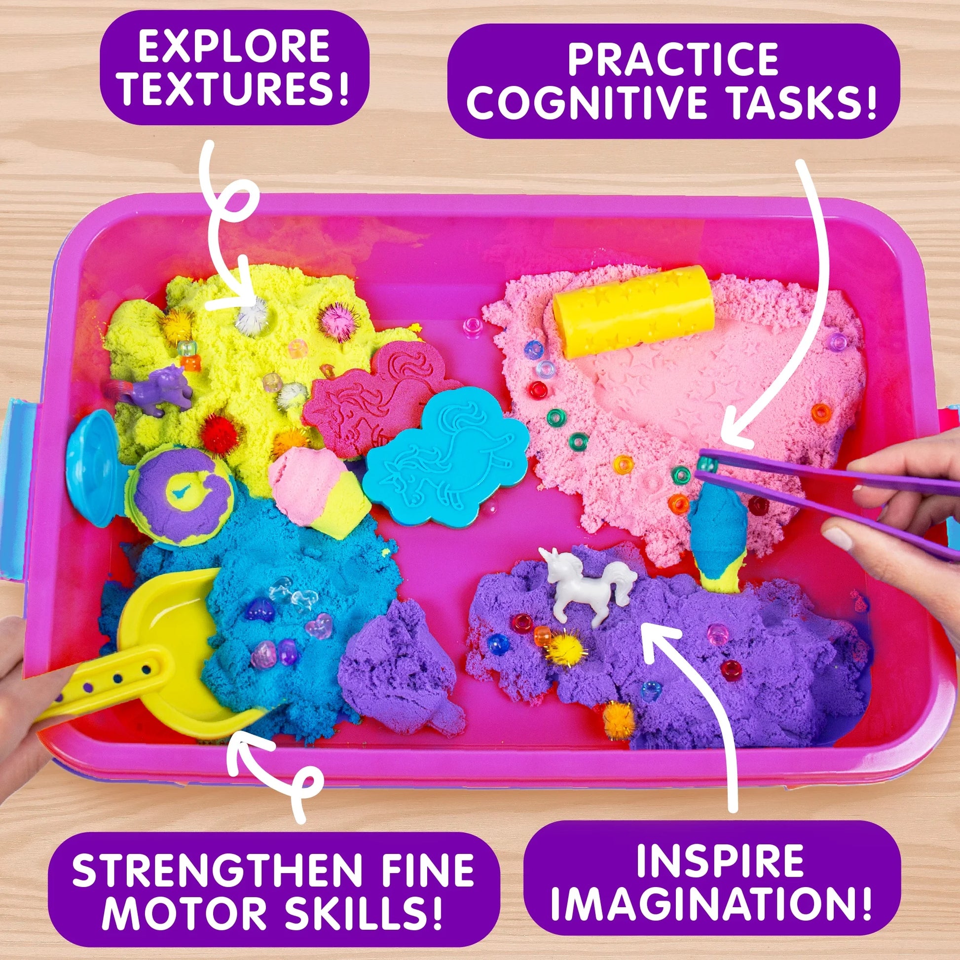 ! Explore + Create Unicorn Sensory Bin, Boys and Girls, Child, Ages 3+