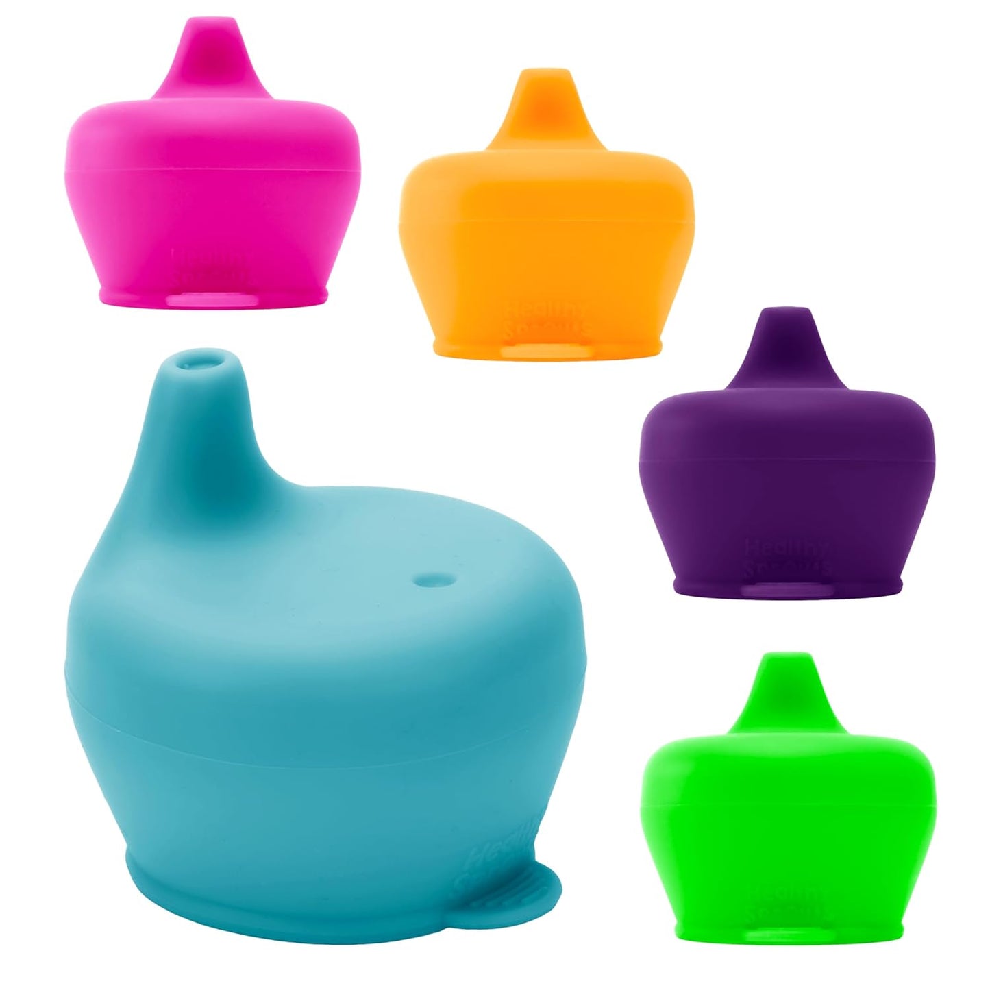 Silicone Sippy Cup Lids, Spill Proof, Fits Any Cup, Bpa-Free, 5 Pack