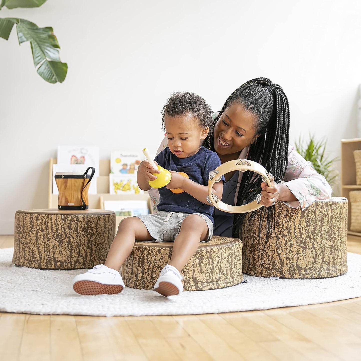 Softzone Tree Stump Stool Set, 3-Piece