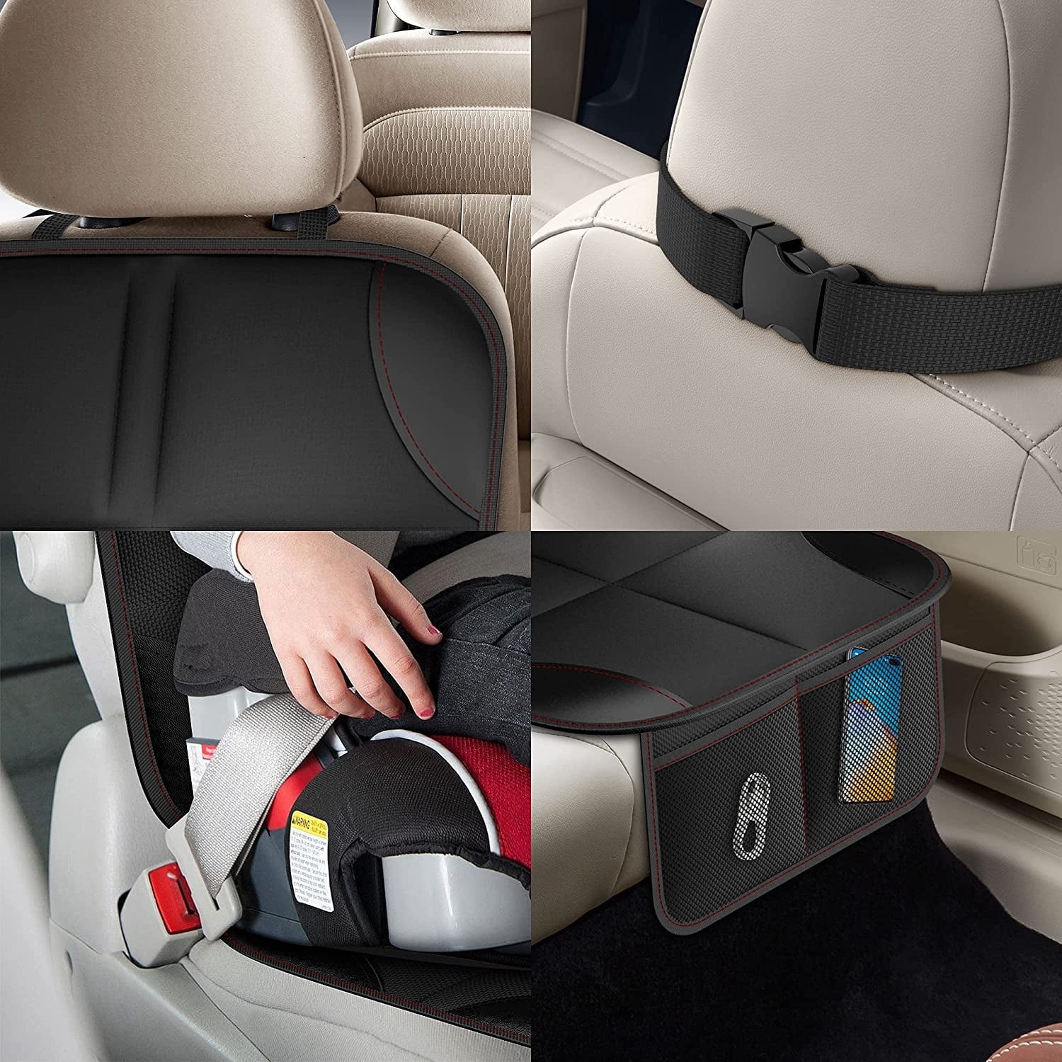 2 Pack Car Seat Protector for Child Car Seat with Non-Slip Backing, Waterproof Car Seat Cover for Pets/Child Car Seat