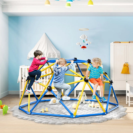 6FT Dome Climber, Jungle Gym for Kids 3-5 Year Outdoor Play Center, Supporting 600 Lbs Rugged and Interesting Climbing Dome, Yellow and Blue