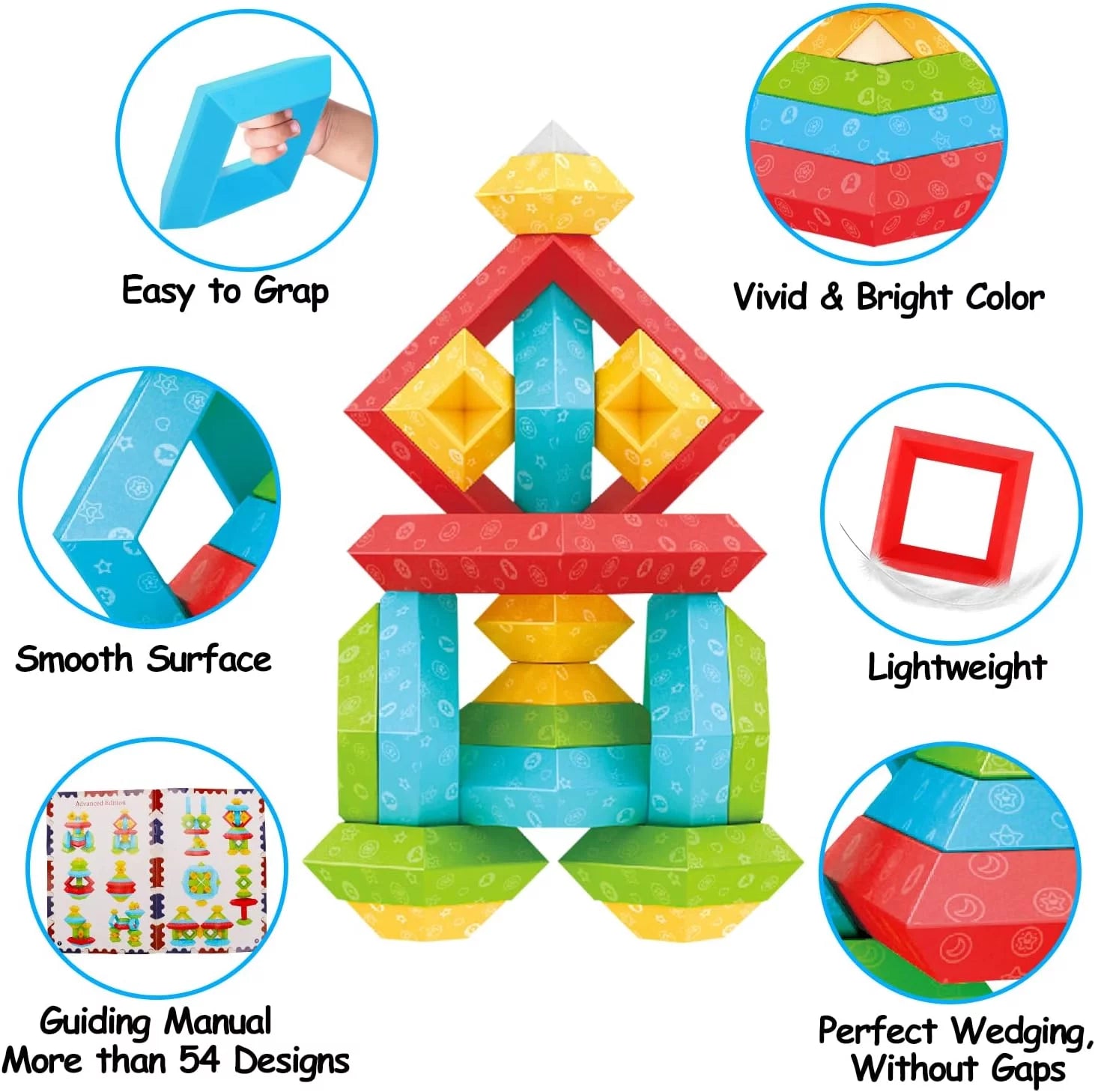 Stacking Building Blocks Educational Montessori Toy, 30 Piece Set