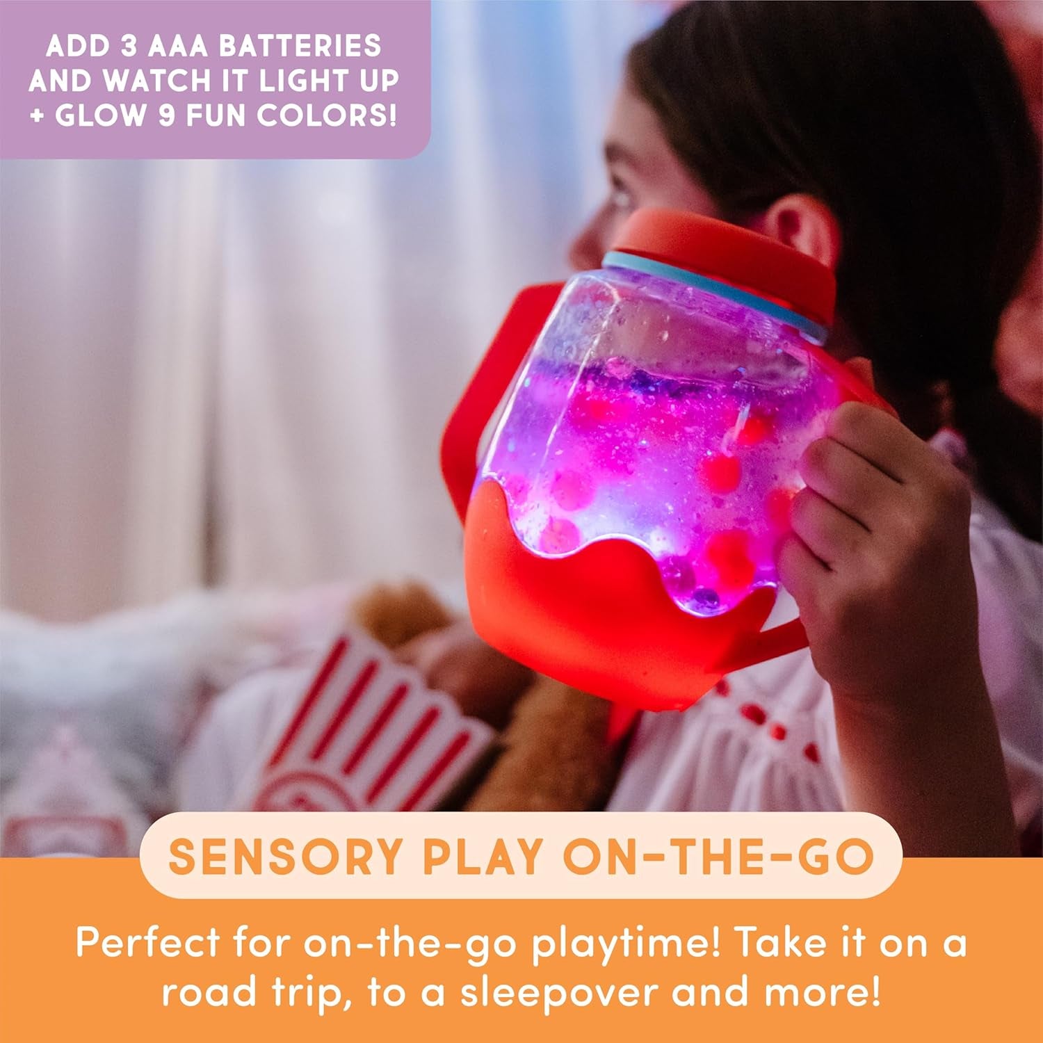 Sensory Play Pack Bundle with Sensory Play Jar, Light-Up Cubes, & Fun Fillers