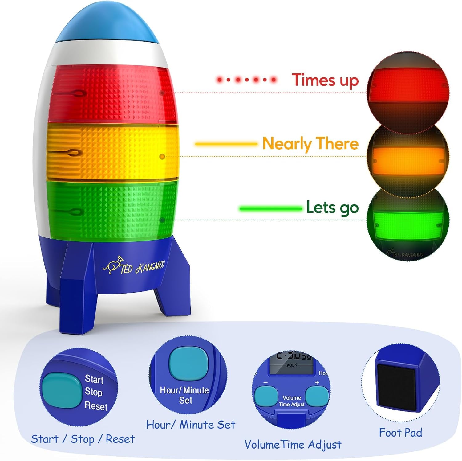 Countdown Timer! Blast off Visual Timer for Kids with Audio Rocket