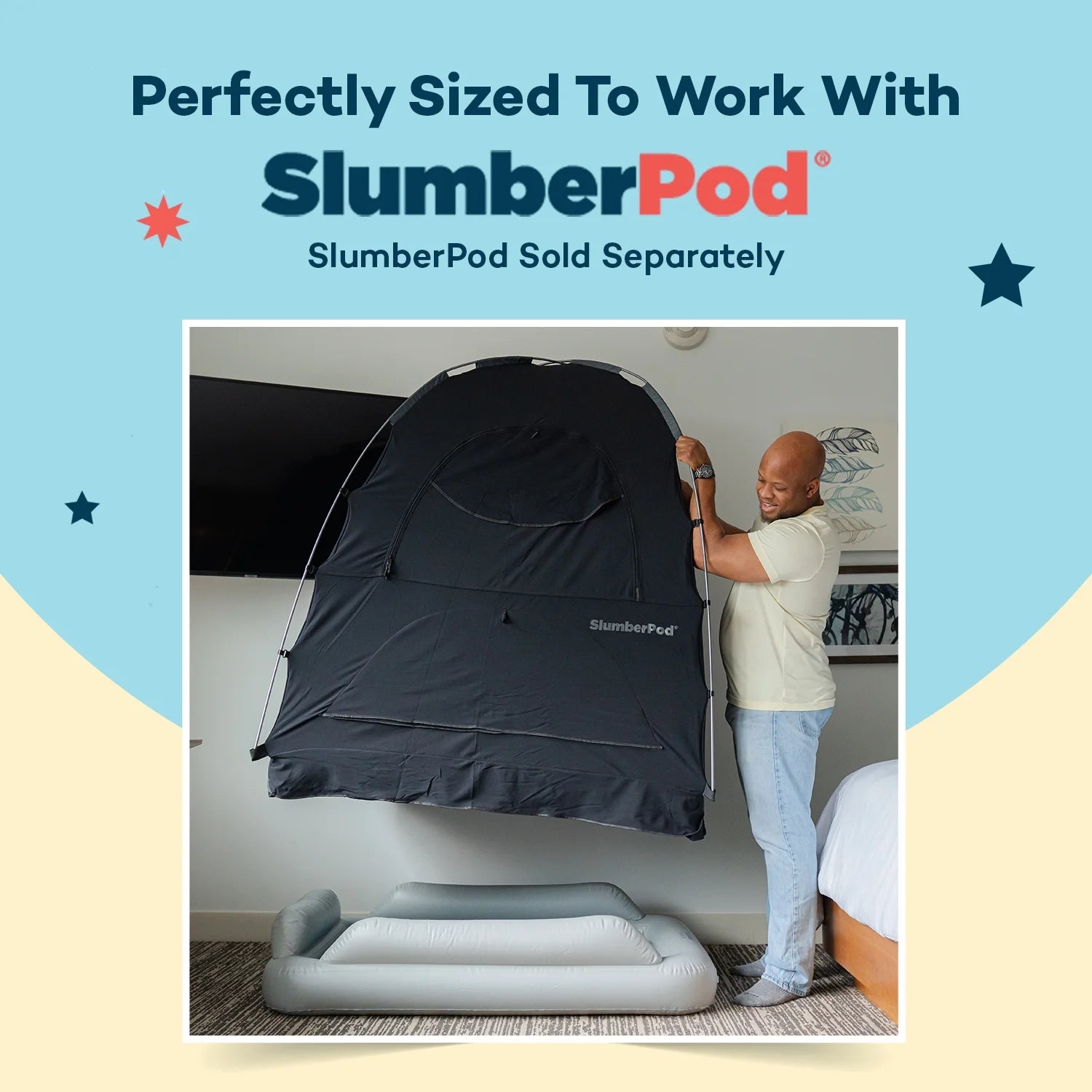 Slumbertot Inflatable Toddler Travel Mattress with Electric Air Pump