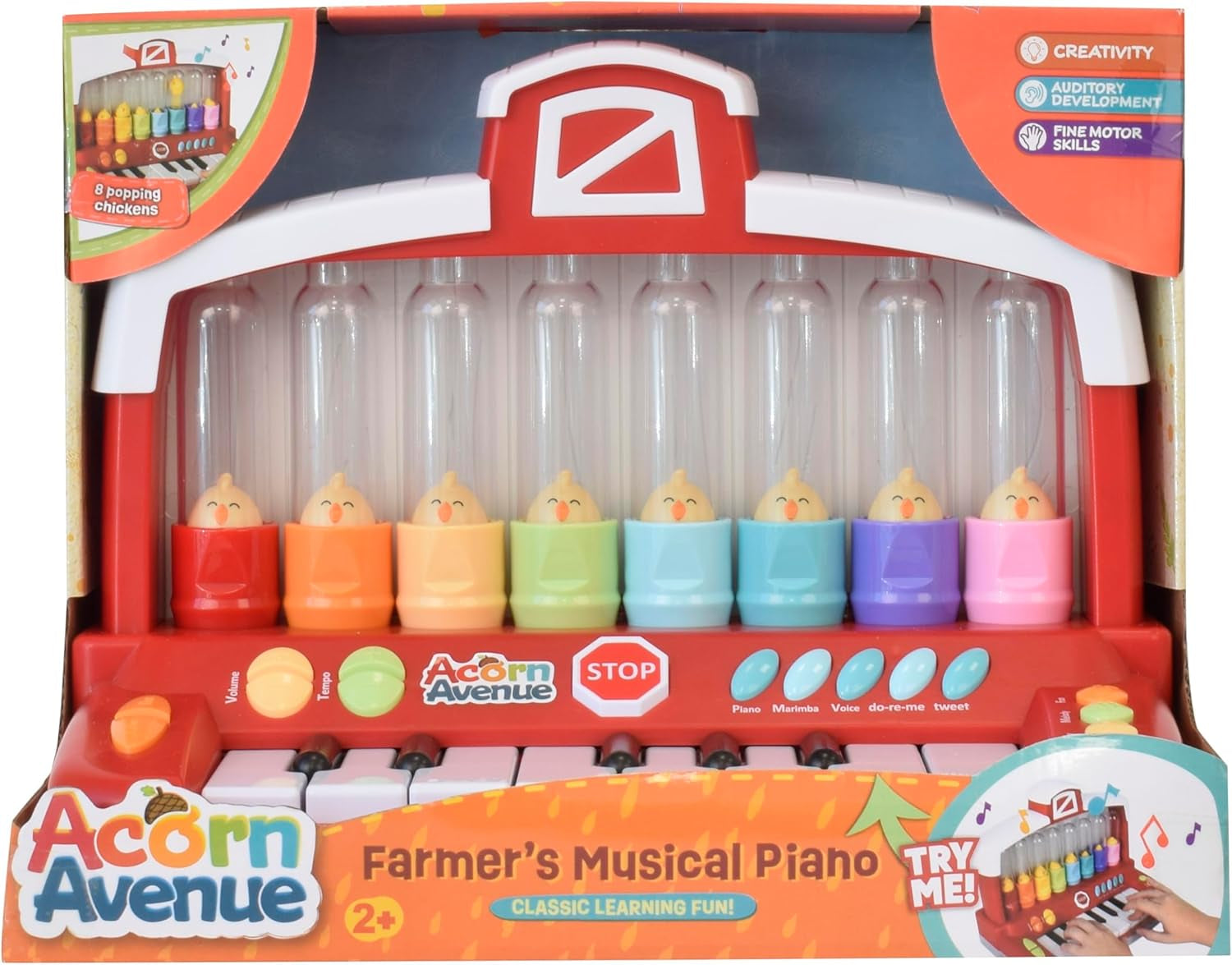 Farm Animals Keyboard Learning Toy with Silly Sounds and Light-Up Piano