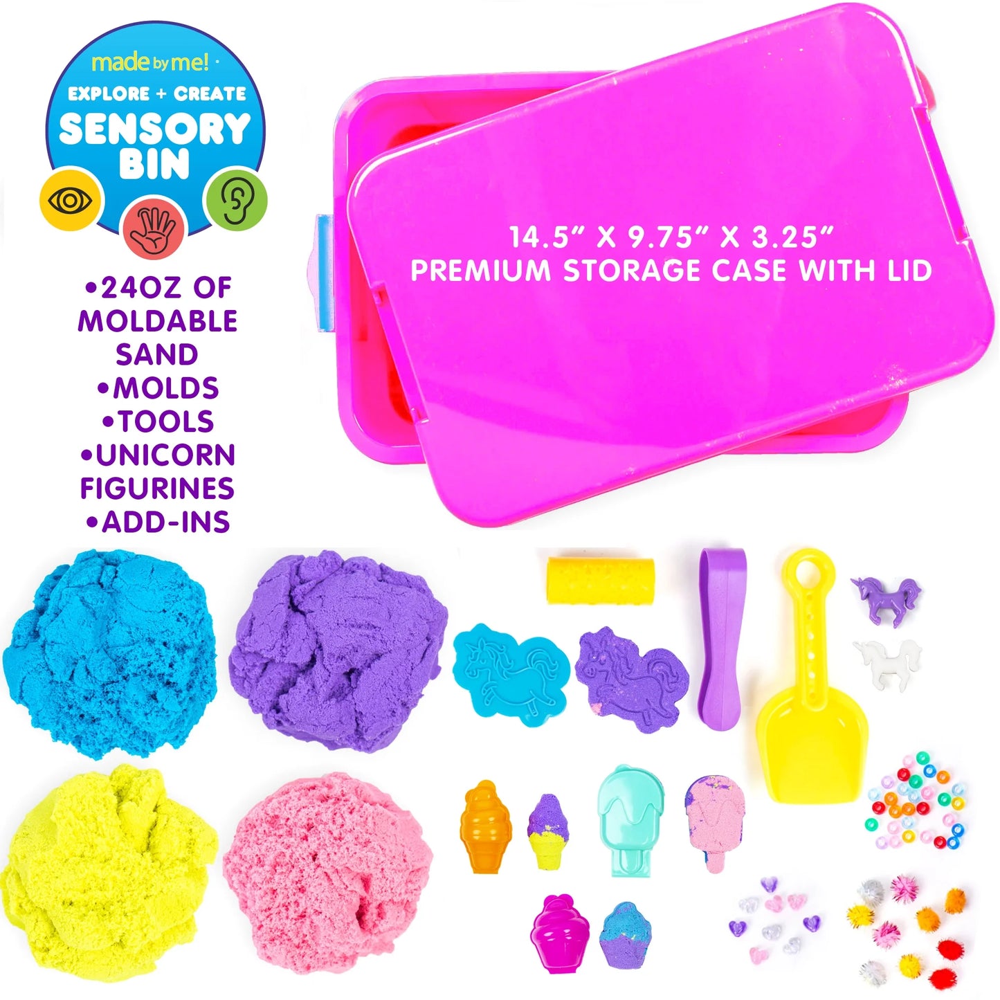 ! Explore + Create Unicorn Sensory Bin, Boys and Girls, Child, Ages 3+