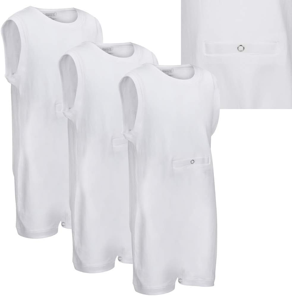 Kaycey Special Needs Adaptive Clothing with TUBE ACCESS for Children & Adults, SLEEVELESS Bodysuit