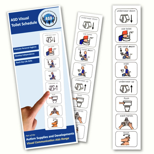 Toilet Schedule –Personal Hygiene Routine Visual Symbol Board Compatible with PECS Symbols and Boardmaker PCS Software (For ADHD, ASD, Autism, Kids, Children, Toddlers)