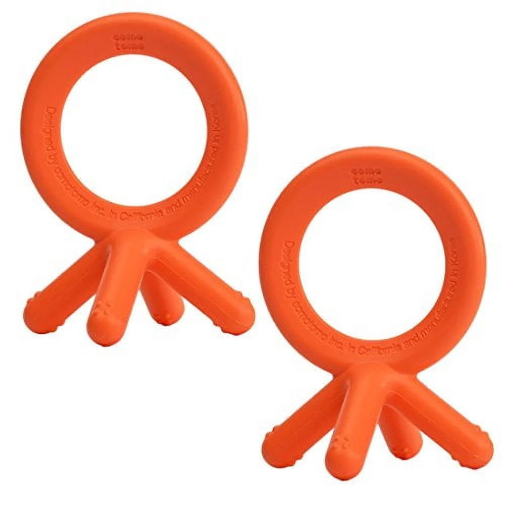 Silicone Teether Bundle, Orange 2 Pack