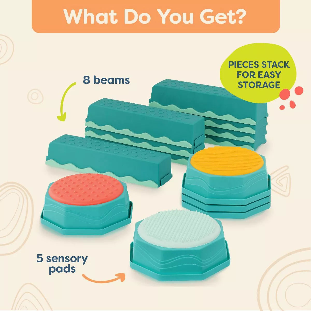 B. Toys Sensory Balance Beams for Active Play Balance and Build Set