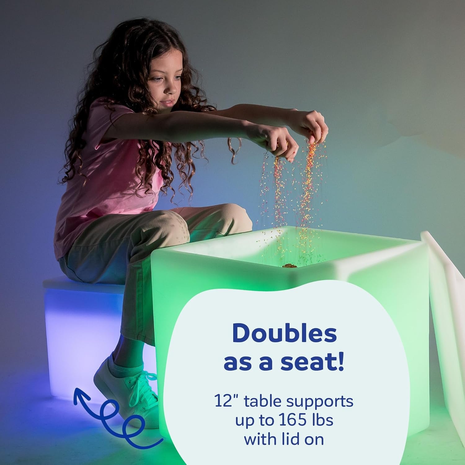 Limelite LED Sand Table, Color Light up Sensory Bin Table for Kids 5+