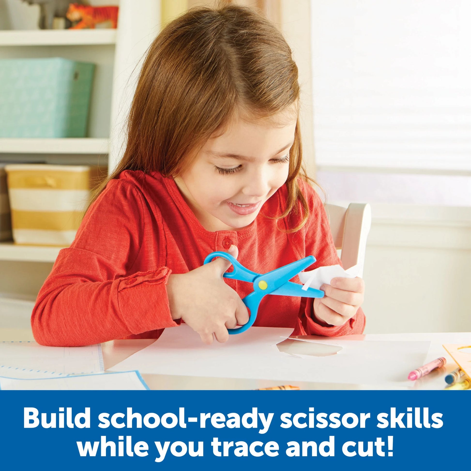 Trace Ace Scissor Skills Set - 7 Pieces, Boys and Girls Ages 3+ Fine Motor Tools for Toddlers, Scissor Skills for Toddlers
