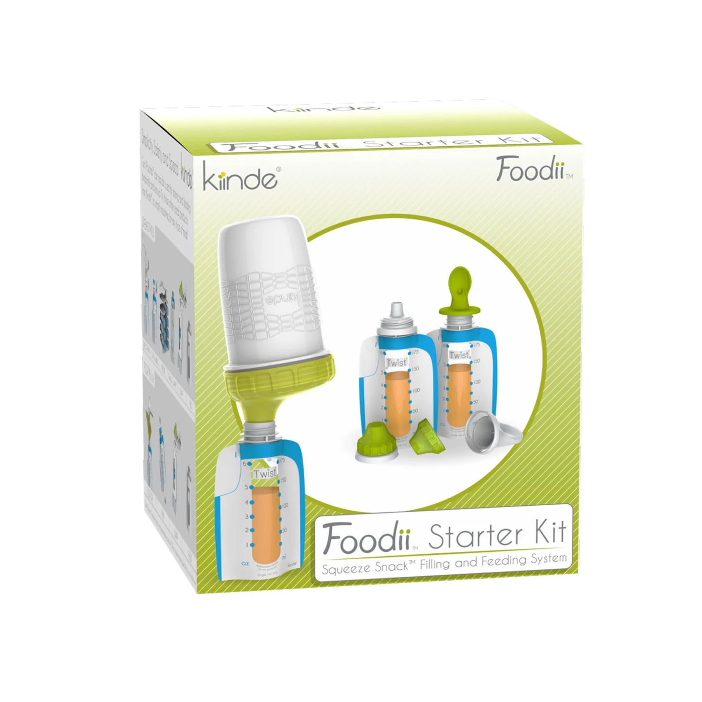 Foodii Baby Food Maker System Squeeze Pouches with Reusable Spouts, Spoons